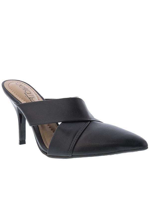 Beira Rio Conforto - Mule Beira Rio Conforto Salto Fino Detalhe Tiras Cruzadas Preto Preto