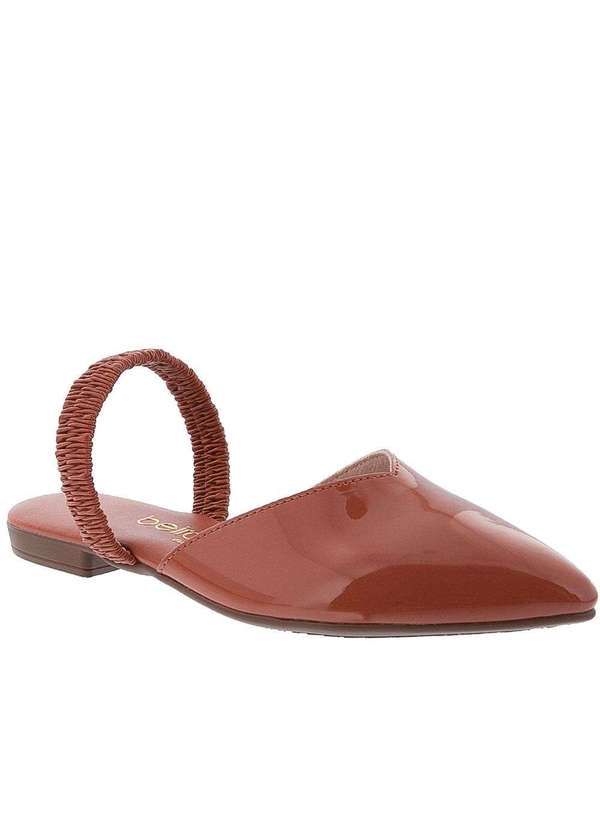 Beira Rio Conforto - Mule Chanel Beira Rio Conforto Verniz  Vermelho Nude