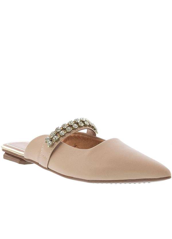 Vizzano - Mule Vizzano Detalhe Tira Pedrarias Nude Nude