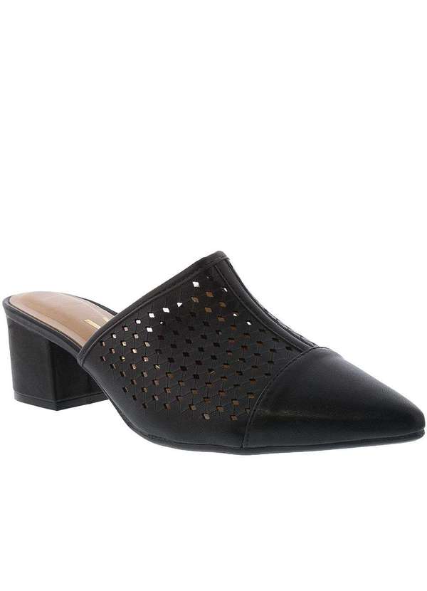 Vizzano - Mule Vizzano Salto Grosso com Recortes Preto Preto