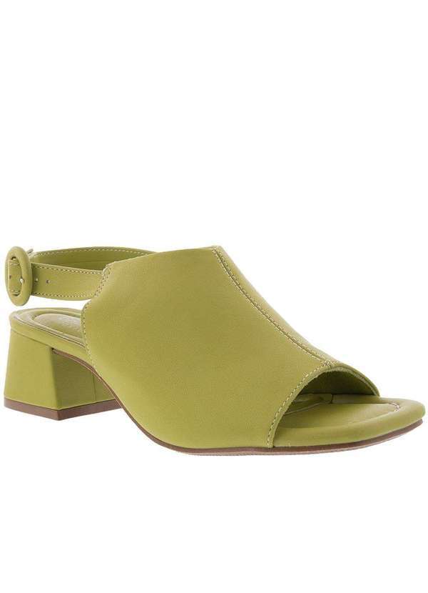 Gabriela - Peep Toe Gabriela Conforto Aberto Salto Bloco Fivela Verde Verde