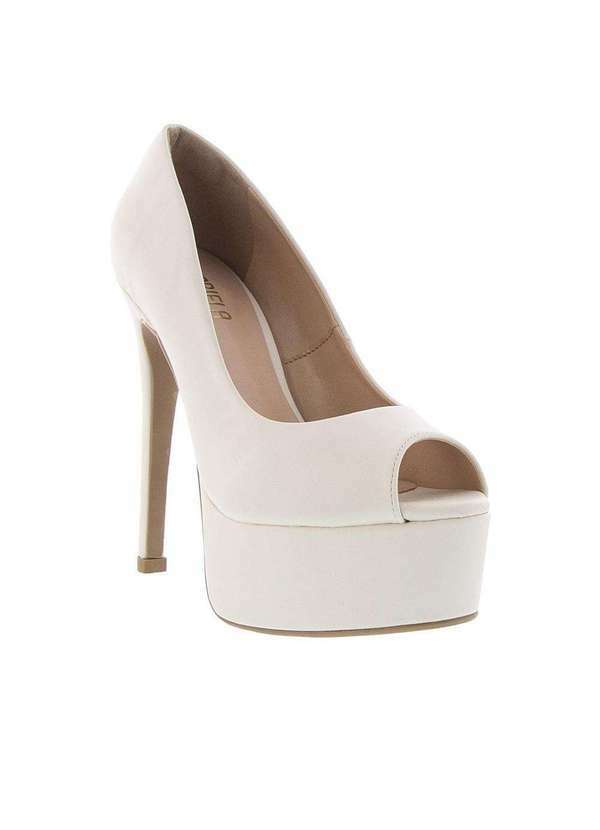 Gabriela - Peep Toe Gabriela Meia Pata Pespontos Off White Off-White