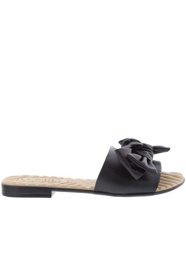 Beira Rio Conforto - Rasteira Beira Rio Tira Larga Laço Preto Preto 2