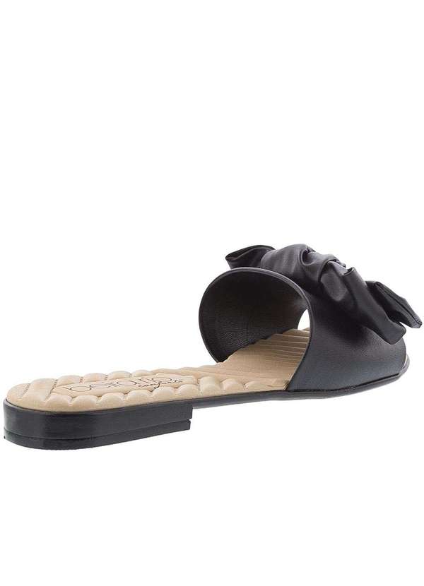 Beira Rio Conforto - Rasteira Beira Rio Tira Larga Laço Preto Preto 3