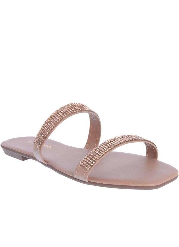 Penelope - Rasteira Penélope Detalhe Tiras Strass Nude Nude 1