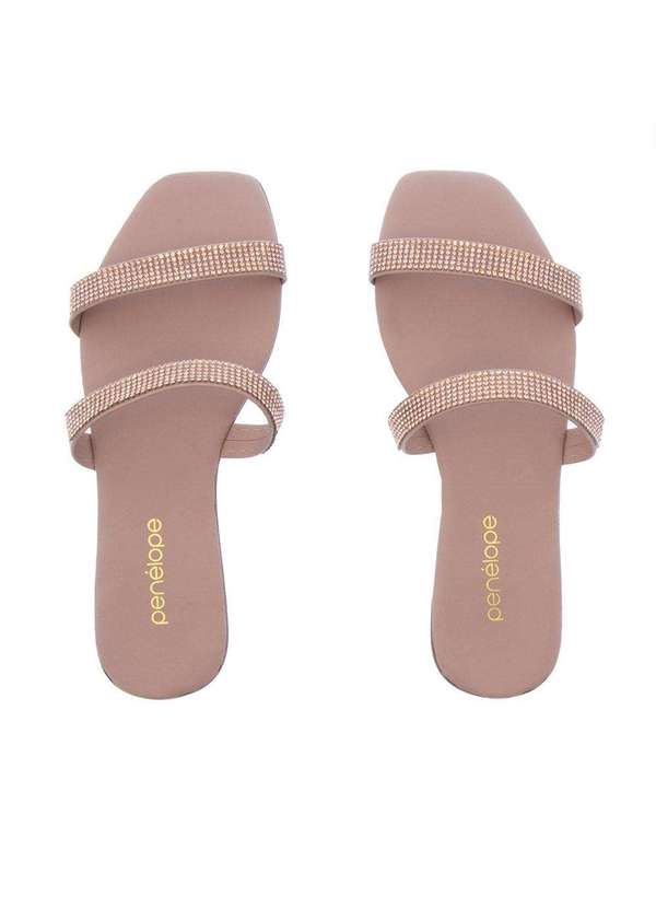 Penelope - Rasteira Penélope Detalhe Tiras Strass Nude Nude 4