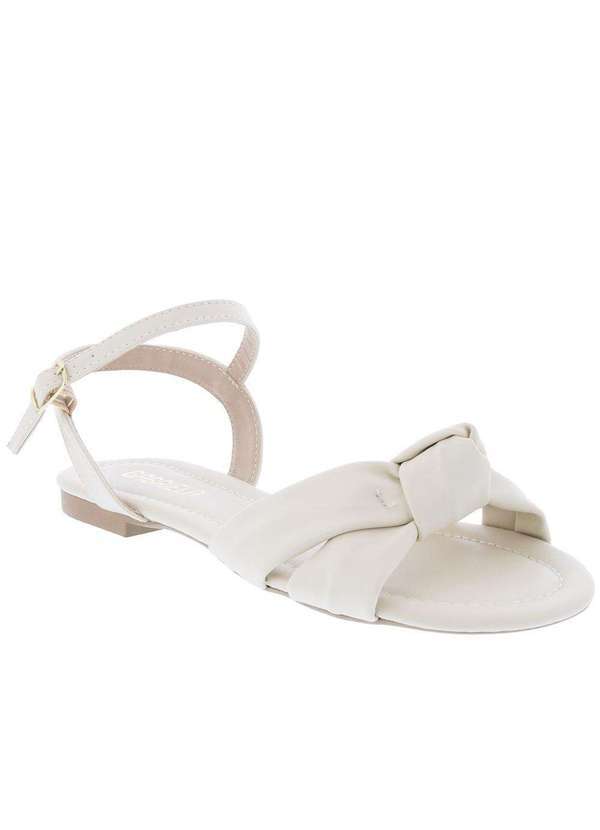Gabriela - Sandália Rasteira Gabriela Detalhe Nó Off White Off-White