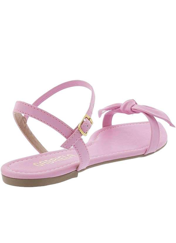 Gabriela - Sandália Rasteira Gabriela Detalhe Nó Rosa Rosa 3