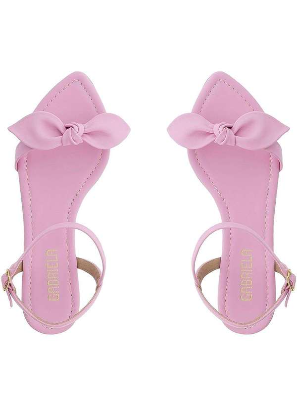 Gabriela - Sandália Rasteira Gabriela Detalhe Nó Rosa Rosa 4