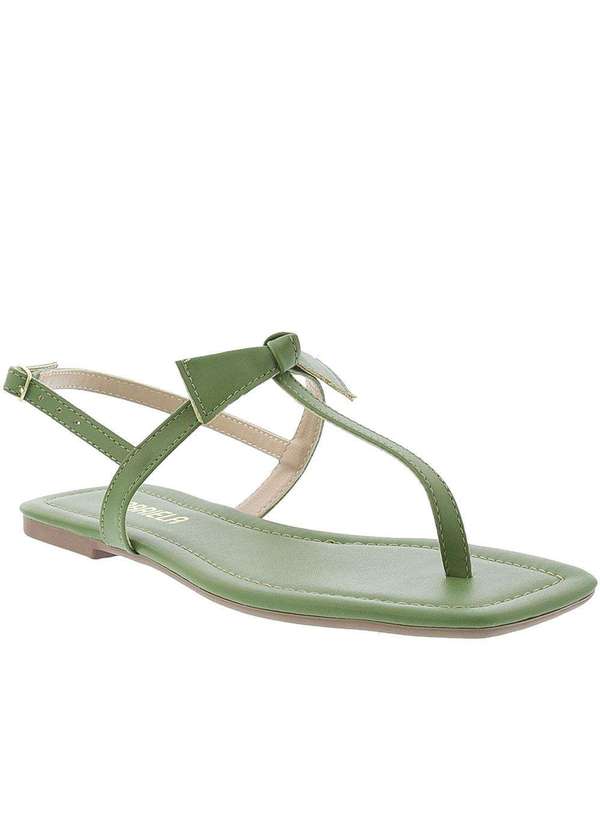 Gabriela - Sandália Rasteira Gabriela Detalhe Nó Verde Verde