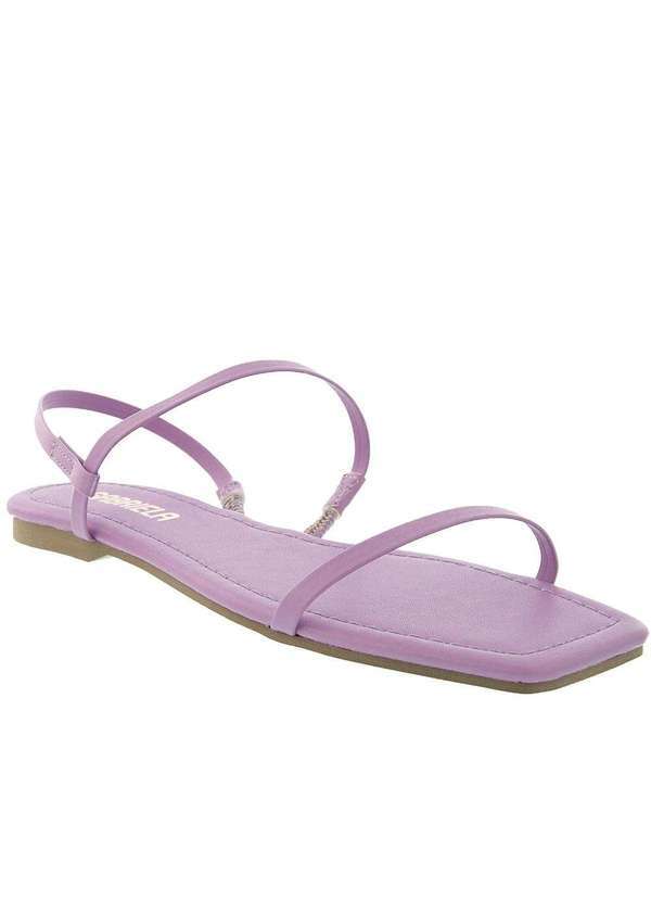 Gabriela - Sandália Rasteira Gabriela Detalhe Tiras Lilás Roxo