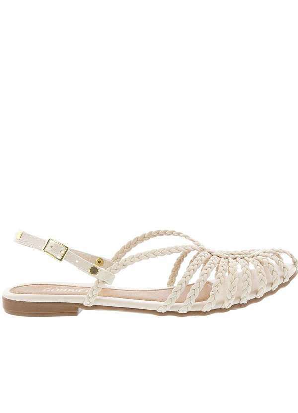 Gabriela - Sandália Rasteira Gabriela Tiras Tressê Off White Off-White 3