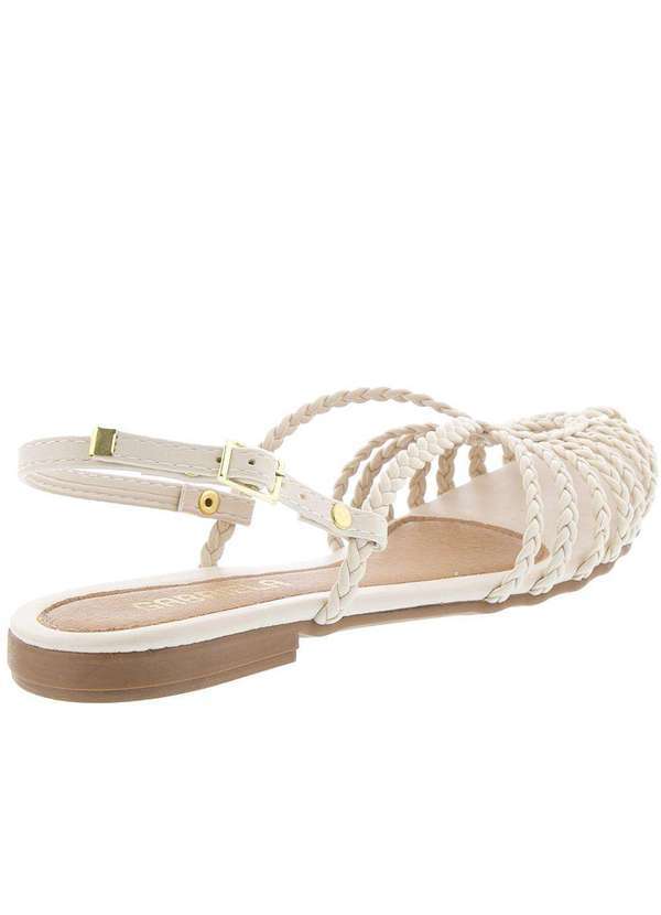 Gabriela - Sandália Rasteira Gabriela Tiras Tressê Off White Off-White 4