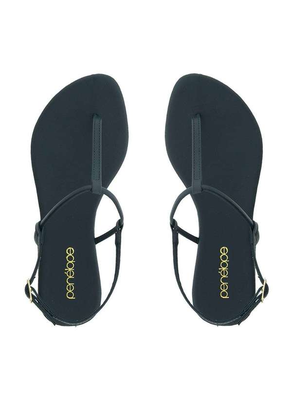 Penelope - Sandália Rasteira Penélope Detalhe Tiras Marinho Azul 4