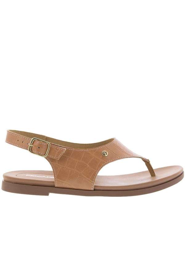 Piccadilly - Sandália Rasteira Piccadilly Textura Croco Bege Bege 2