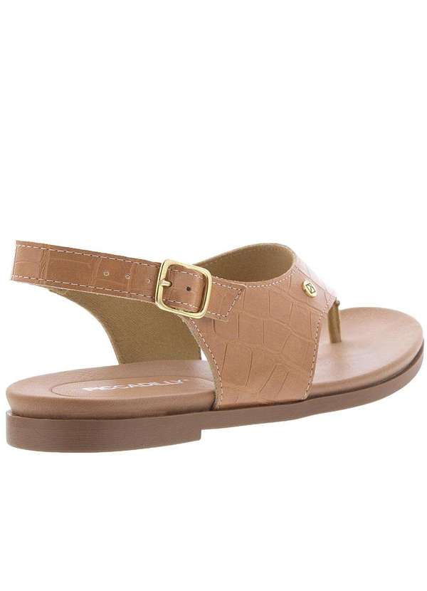 Piccadilly - Sandália Rasteira Piccadilly Textura Croco Bege Bege 3