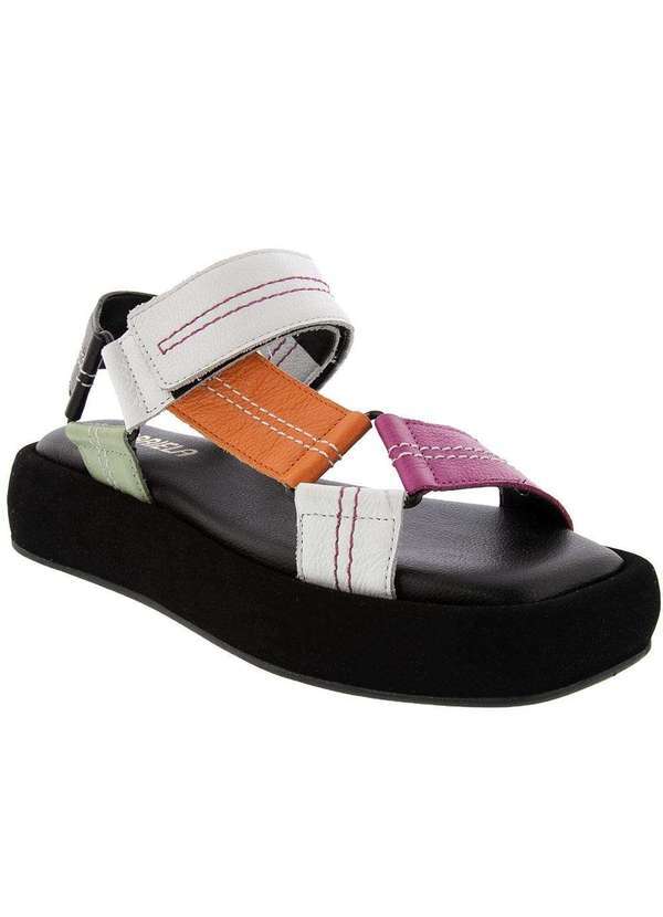 Gabriela - Papete Gabriela Flatform Pespontos Couro Color Preto