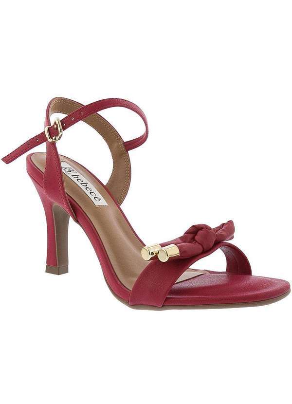Bebecê - Sandália Bebecê Salto Fino com Detalhe em Laço Vermelho 1342306 Vermelho