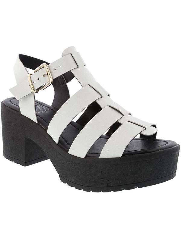 Bebecê - Sandália Bebecê Salto Plataforma Tiras Largas Branco 5319187 Branco