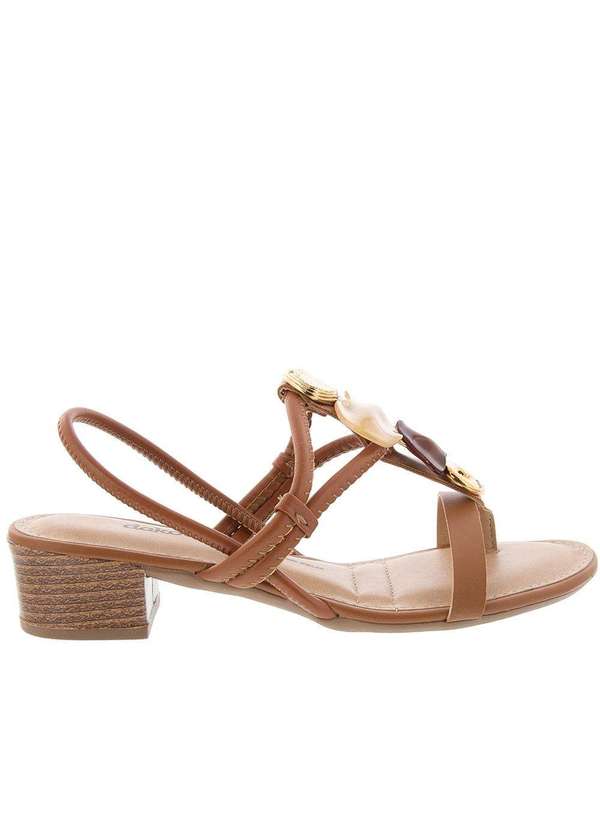 Dakota - Sandália Dakota Salto Bloco Aplicações Caramelo Caramelo 2