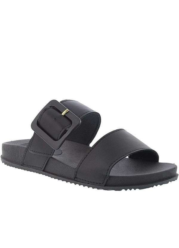 Gabriela - Sandália Gabriela Flatform Detalhe Fivela Preto Preto
