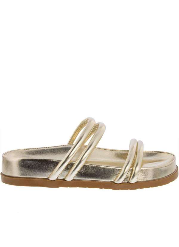 Gabriela - Sandália Gabriela Flatform Tiras Metalizadas Dourada Ouro 3