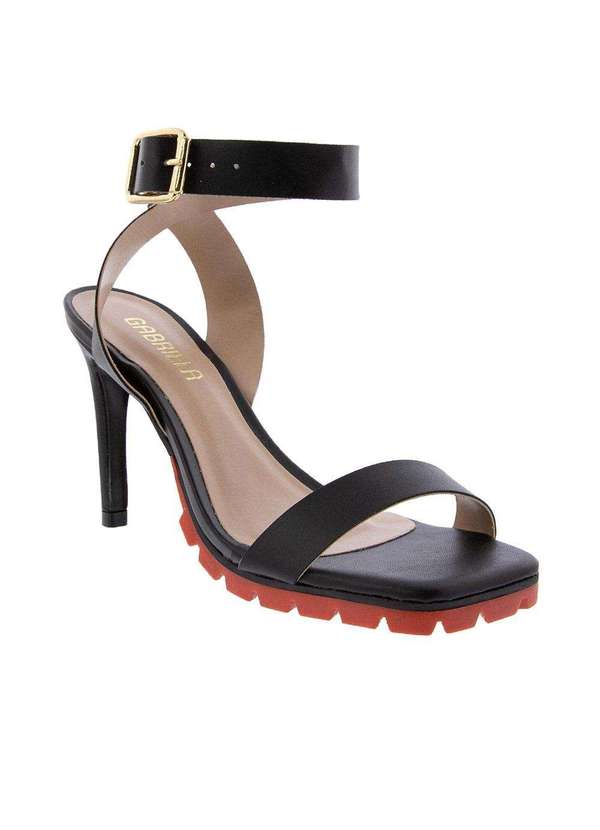 Sandália Gabriela Meia Pata Tratorada Fivela Preto Preto Studio Z