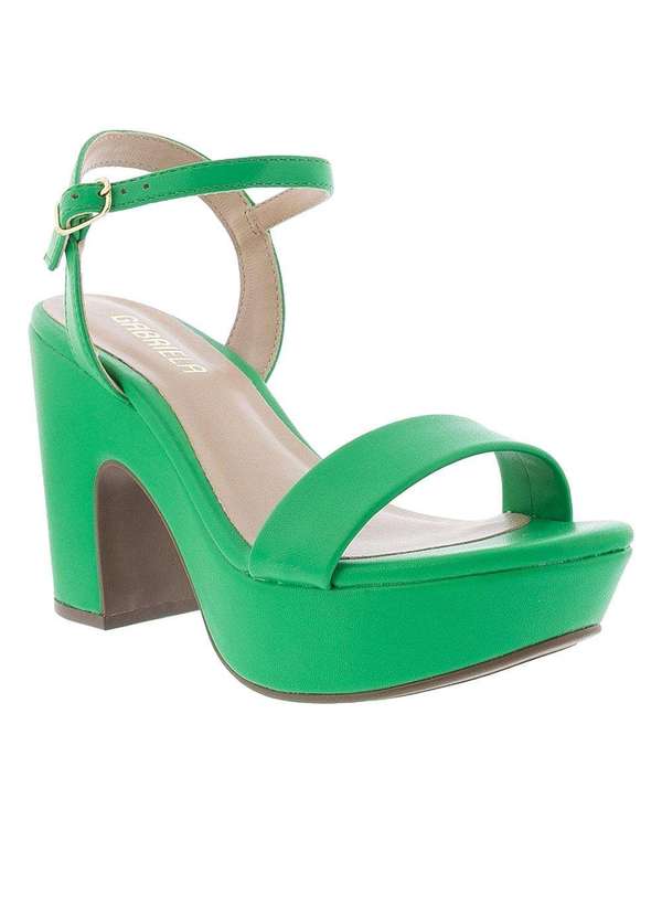 Gabriela - Sandália Gabriela Plataforma Detalhe Tiras Verde Verde 1