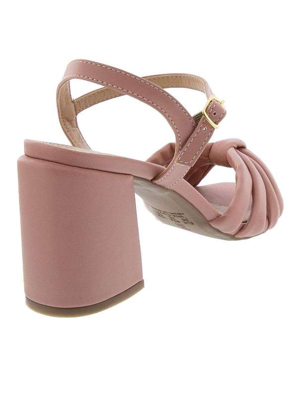 Gabriela - Sandália Gabriela Salto Bloco com Detalhe em Nó Rosa Rosa 3
