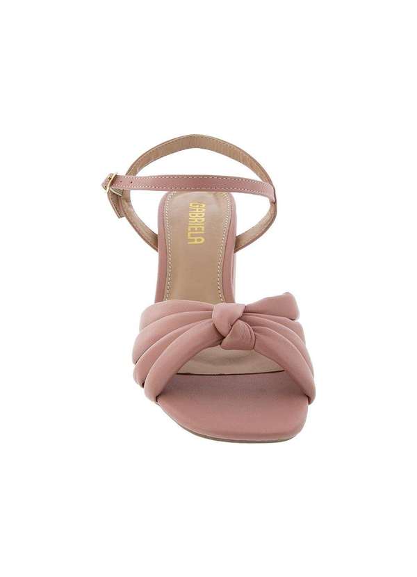 Gabriela - Sandália Gabriela Salto Bloco com Detalhe em Nó Rosa Rosa 4
