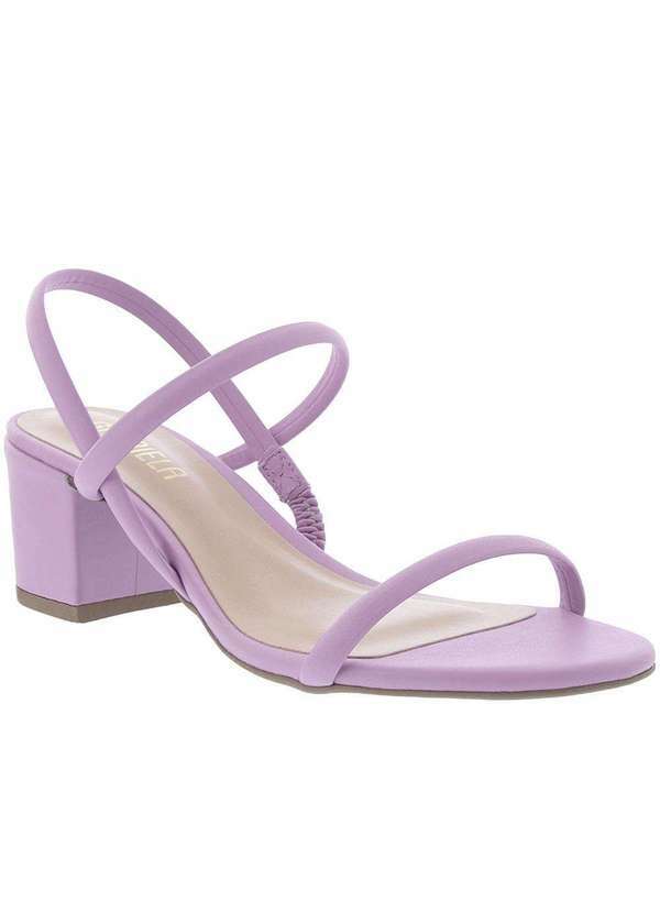 Gabriela - Sandália Gabriela Salto Bloco Detalhe Tiras Lilás Roxo
