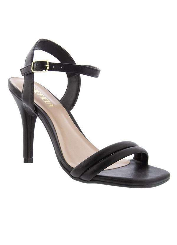 Gabriela - Sandália Gabriela Salto Fino Detalhe Tiras Preto Preto