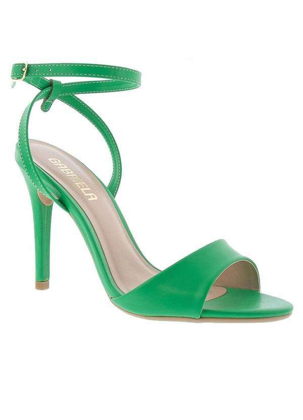 Gabriela - Sandália Gabriela Salto Fino Tira Larga Verde Verde