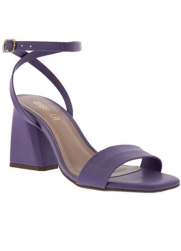 Gabriela - Sandália Gabriela Salto Geométrico Detalhe Tiras Roxo Roxo
