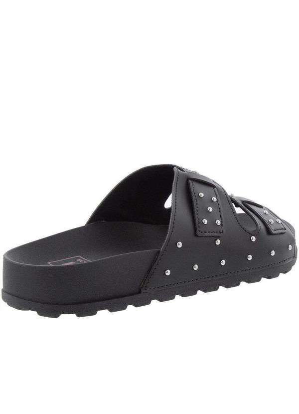 Moleca - Sandália Moleca Flatform Tratorada Tiras Aplicações Preto Preto 3