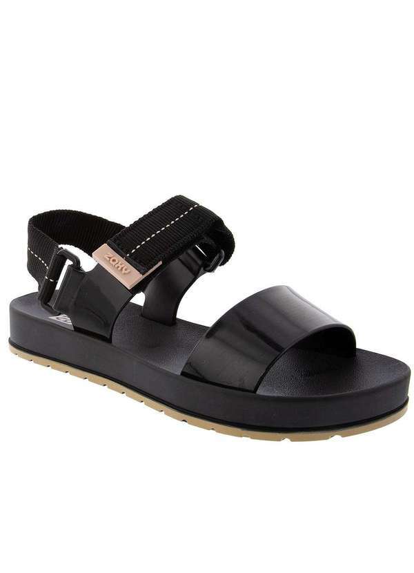 Zaxy - Sandália Papete Zaxy Flatform Way Preto Preto