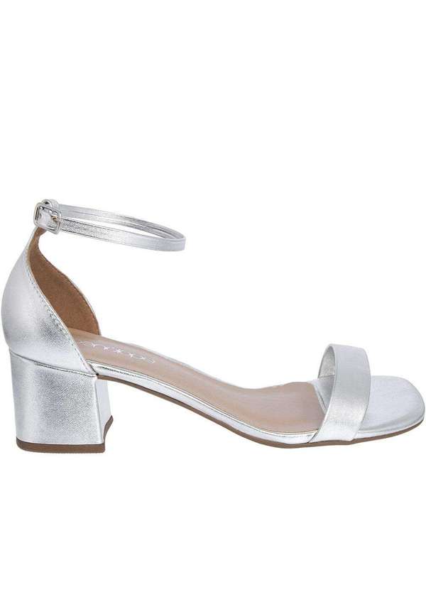 Penelope - Sandália Penélope Salto Grosso Metalizada Prata Prata 2