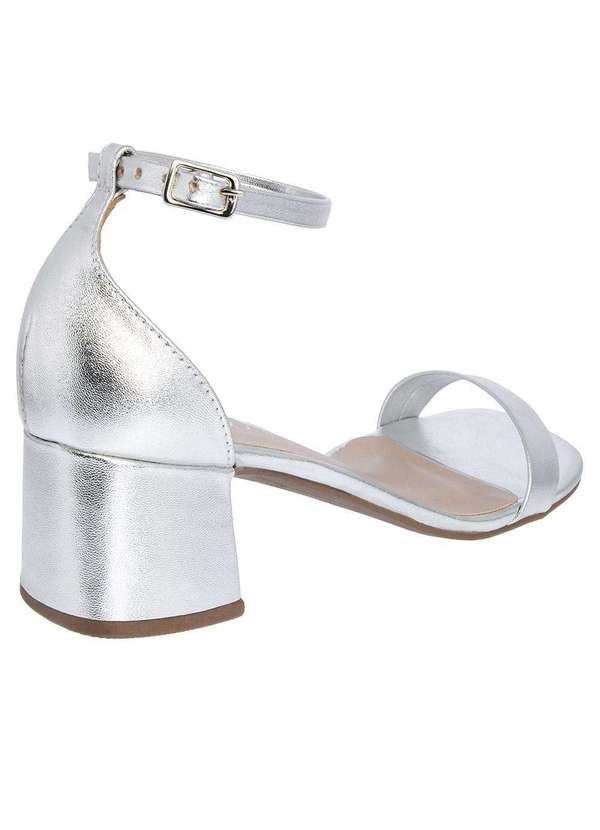 Penelope - Sandália Penélope Salto Grosso Metalizada Prata Prata 3