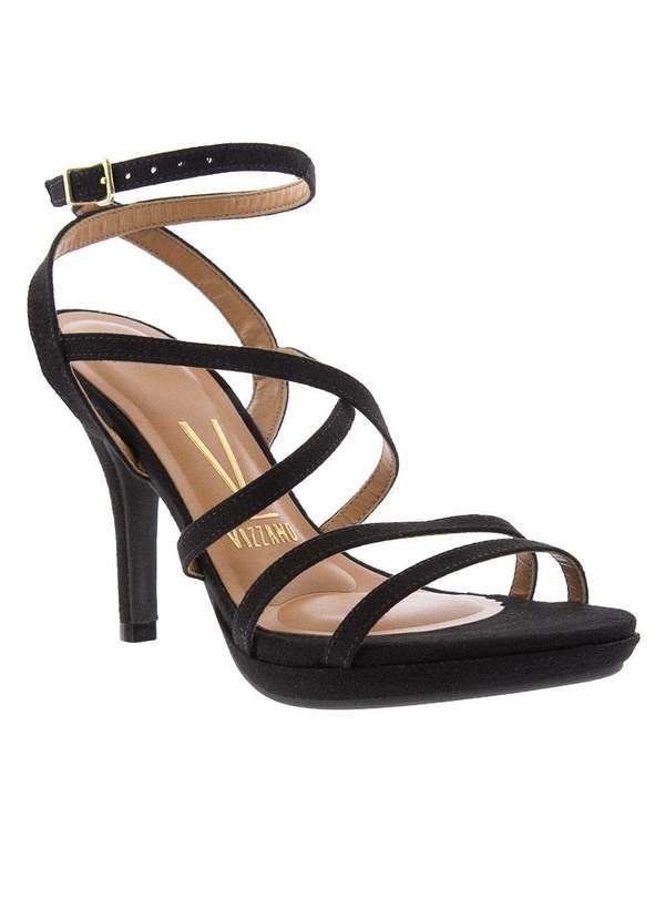 Vizzano Sandália Vizzano Meia Pata Tiras Cruzadas Camurça Preto Preto
