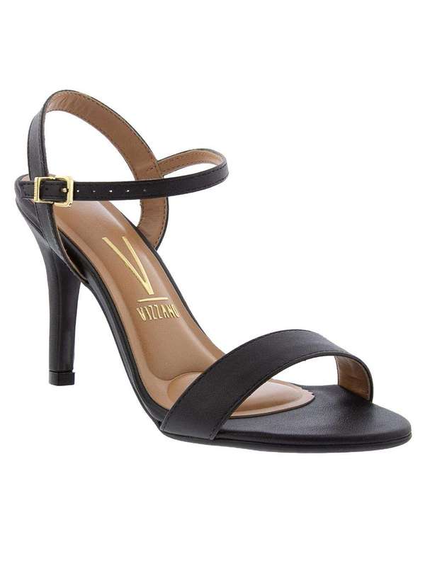 Sandália Vizzano Salto Fino Detalhe Tiras Preto Preto Studio Z