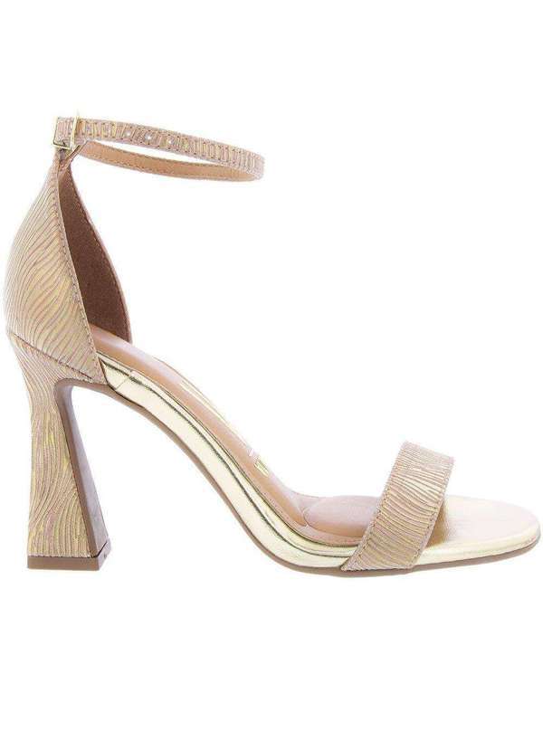Vizzano - Sandália Vizzano Salto Geométrico Metalizada Glitter Rose Ouro 2