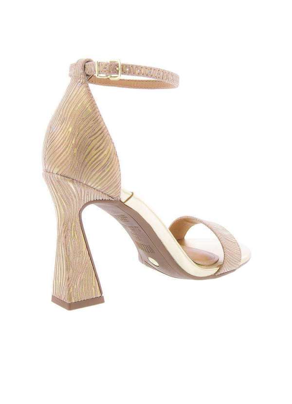 Vizzano - Sandália Vizzano Salto Geométrico Metalizada Glitter Rose Ouro 3