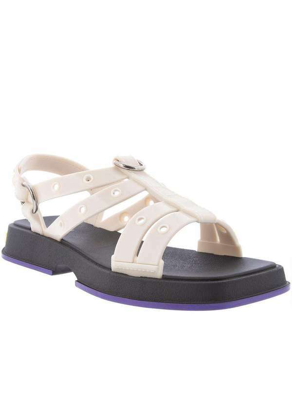 サバジ Sandália Zaxy Ziovara Plataforma Fivelas Off White Off-White