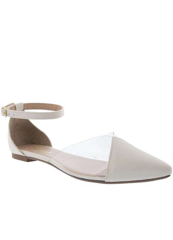 Gabriela - Sapatilha Gabriela Aberta Detalhe Recortes Vinil Off White Off-White
