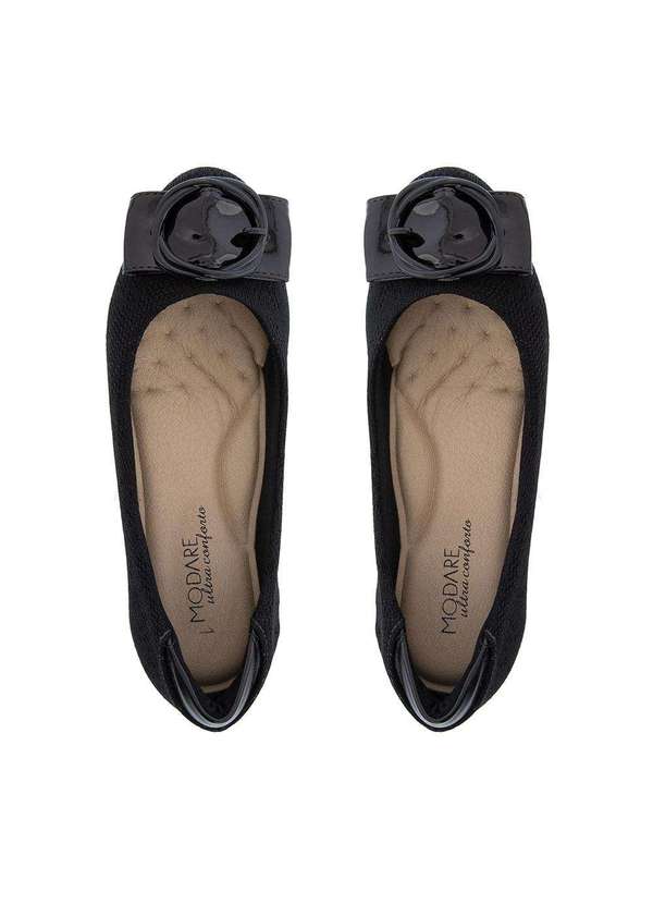 Modare Ultraconforto - Sapatilha Modare Ultraconforto com Fivela Tecido Preto Preto 4