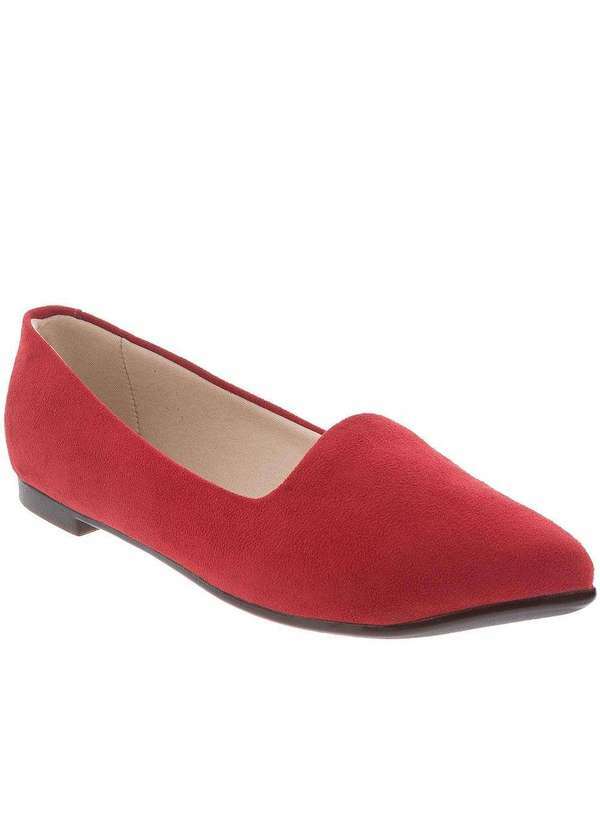 Moleca - Sapatilha Moleca Camurça Vermelho Vermelho
