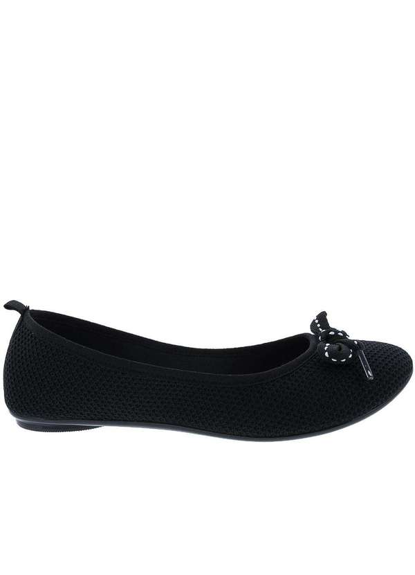 Moleca - Sapatilha Moleca com Laço Tecido Preto Preto 2