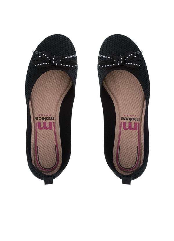 Moleca - Sapatilha Moleca com Laço Tecido Preto Preto 4