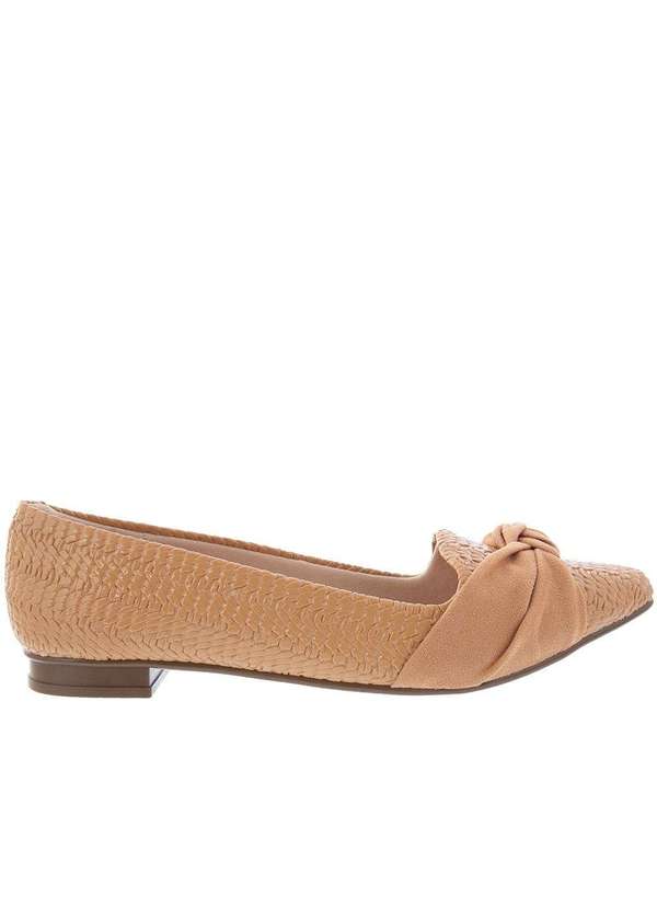 Moleca - Sapatilha Moleca Flow Nó Texturizado Camurça Caramelo Caramelo 2