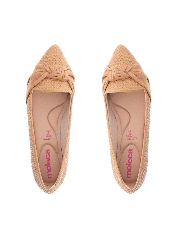 Moleca - Sapatilha Moleca Flow Nó Texturizado Camurça Caramelo Caramelo 4
